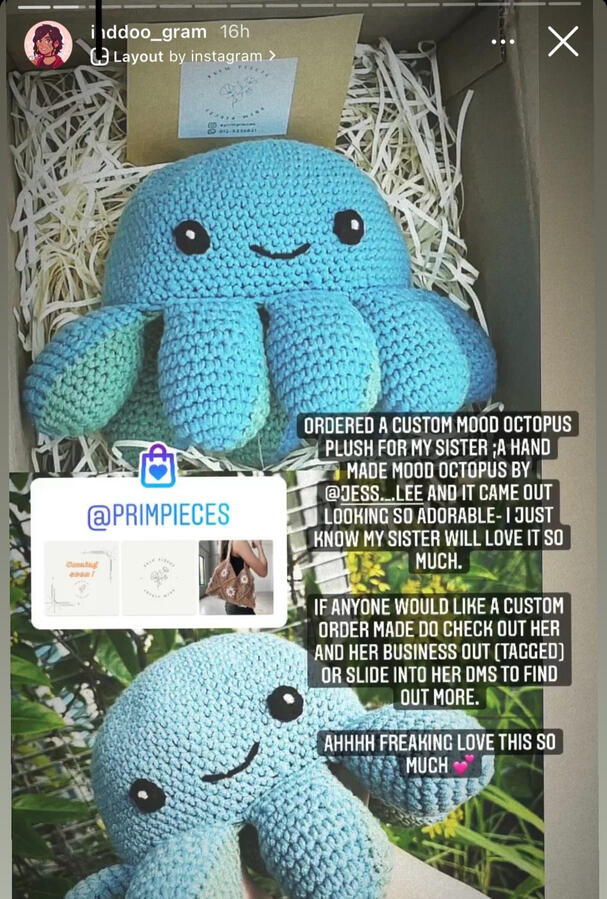 reversible mood octopus plushie